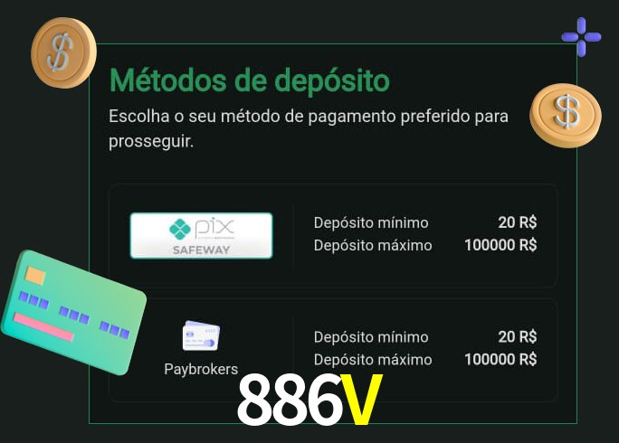 O cassino 886V oferece uma grande variedade de métodos de pagamento